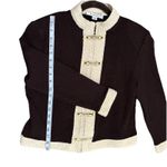 St. John Collection Knit Brown Jacket contrasting trim along the collar Size 8 Photo 13