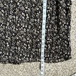 Pleione 🦋  Black Tan Floral Ruffle Tie Neck Short Sleeve Blouse Small Office Photo 4