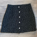 EXPRESS NWT Black Tweed Mini Skirt with Rhinestone Buttons Size 6 Photo 0