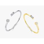 Boutique Dainty White Gold Filled Ring with Baguette‎ & Round Simulate, Adjustable Photo 4