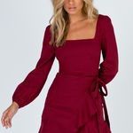 Princess Polly  The Villa Mini Dress In Burgundy Size 6 Photo 0