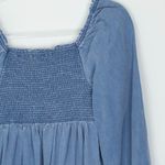 Old Navy Womens Chambray Tiered Babydoll Dress Size XS Long Sleeve Cowgirl Boho Photo 7