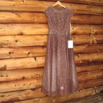 Mac Duggal  20371 Womens Brown Embellished Cap Sleeve A Line Dress Photo 6
