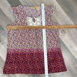 Art & Soul Shit Top Blouse Floral Ombre Ruffle Cap Sleeve Pink White Small Photo 10