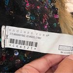 Endless Rose  S Multicolored Sequin Top long sleeve shoulder pads lined disco Photo 2