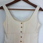 Esprit Vintage 90s Classic Elegant Solid Cream Button Back Mini Dress Photo 6