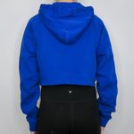 Adidas Vintage Y2K Trefoil Logo Blue Cropped Hoodie Photo 5
