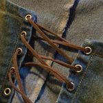 Finesse Lace up Denim Corset Bustier Cassidy Top Blue Size XS Photo 3