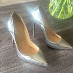 Christian Louboutin | Silver Crackled So Kate Pump Photo 3
