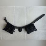 NWT Handmade Leather Gemstone Waist Belt Bag Black Photo 6