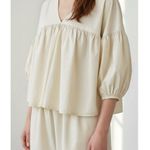 BLACK CRANE Puff Top, Cream, XS White Photo 0