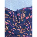 Vintage Hana Sung Women's Silk Paisley Short Sleeve Blouse Navy Pink Orange S Blue Photo 7