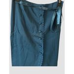Vintage 90s Cotton Blend Teal Blue Button Front Skirt Small Back Zipper Y2K NWT Photo 2