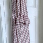 Nordstrom Gingham Long Robe Checkered Wrap Dress XL Ruffle Trim Belted Rayon New Photo 7