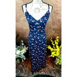 Nine Britton  Willow Brushed Knit Maxi Dress - Navy Floral - size L Photo 5