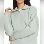 Outdoor Voices Nimbus Quarter Zip Organic Cotton Sweatshirt In Bay Medium Photo 1