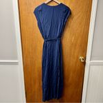 l*space L* Goa Short Sleeve Wrap Midi Dress Swim Coverup Midnight Blue Medium Photo 9