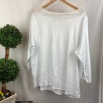 Ralph Lauren  White Long Sleeve Crochet Boat Neck T Shirt Top 3X Photo 1