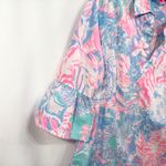 Lilly Pulitzer  Small Top Pink Blue Ginger Top Viva‎ La Lilly Bell Sleeve 125 Photo 7