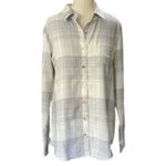 Kuhl  Women's Kamila Flannel Shirt Light Gray Plaid Button Down Size SMALL Photo 1