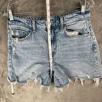 Vervet Distressed Cutoff Denim Shorts Women’s M Light Wash Raw Hem Y2K Grunge Blue Size M Photo 4
