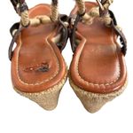 American Vintage Y2K VTG. BROWN BUCKLE ROPE WEDGE SANDALS HILLARD & HANSEN SZ. 8β Photo 5