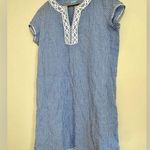 J. McLaughlin Rhett Blue Gingham Dress Size L – Embroidered Cotton Summer Tunic Photo 1