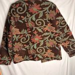 RFA Classics Tapestry Jacket Size 10 Floral Pattern Brocade Brown Teal Pink Coat Photo 1