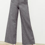 MM.LaFleur M.M. Lafleur The Milo Pant Black White Gingham Check Linen Wide Leg Trouser 6 Photo 0