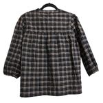 Barbour Lorelie Top Praline Plaid V-neck Seersucker Puff Sleeves 8 New Photo 4