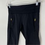 Lululemon  Inspire Tight Black Rare Gold Zipper Hardware Discontinued Crop Photo 1