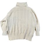 Lucky Brand  Oversized Sweater Womens Medium Ivory Pullover Turtleneck Split Hem Photo 9