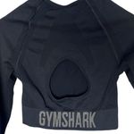 Gymshark Women's M Long Sleeve Fitted Athletic Crop Top Black Contour Workout Photo 4