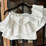 ZARA  Asymmetrical One Shoulder Poplin Voluminous Ruffles  Top blouse poplin Photo 0