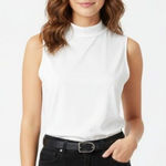 Foschini Ivory Sleeveless Mock Turtleneck Sleeveless Tee T Shirt Top NEW L Size L Photo 0