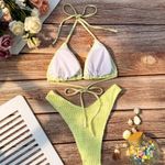 SheIn Light Yellow Textured Bikini Set Photo 4