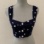 ZARA Trafaluc Collection  top Blue White Polka Dot Small Crop Top Excellent RARE Photo 0