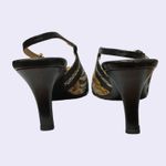 Salvatore Ferragamo  Satin Animal Print Slingback Heels - Size 8 Photo 2