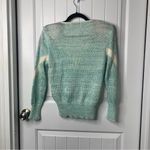 Vintage‎ embroidered bow wool angora blend V neck sweater size medium Green Photo 5