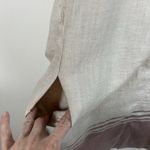 Pou Nou 100% Linen Shirt Dress Women’s Size Large Tan Red Beach Pockets Photo 3