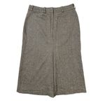 H&M Hennes Taupe Black Tweed Pleated Wool Blend Pencil Shirt Sz 8 Women Photo 2