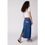 Obey NWOT Women's Juniper Embroidered Denim Midi Skirt 27 Photo 2