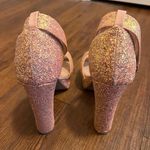 Qupid Pink Sparkle Platform Heels Photo 3