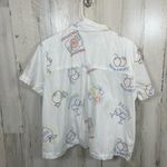 JANE + DELANCEY Embroidered Button Up Shirt sz M White Italian Novelty Vacation Size M Photo 5