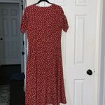 SheIn  Burgundy Floral Button Midi Dress Photo 3