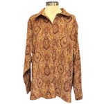 Caribbean Joe Woman button down shirt long sleeves w/button cuffs paisley Sz 2X Photo 0
