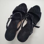 UGG  Jullita Black Suede Strappy Cork Wedge Sandals Photo 5