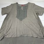 DOWNING STUDIO Loose Fit High Low Cut Olive Green Shirt Size 1X Photo 3