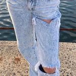 Pretty Little Thing petite ice blue distressed split hem jeans Photo 2