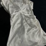 Monaco White Satin mini dress  Photo 2